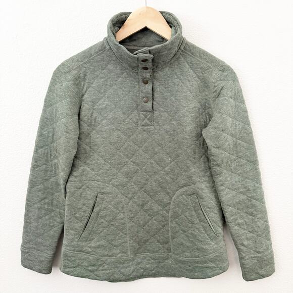 MARMOT | Roice Pullover Crocodile Heather Green Jacket Snap Sweatshirt | Small - Picture 2 of 7